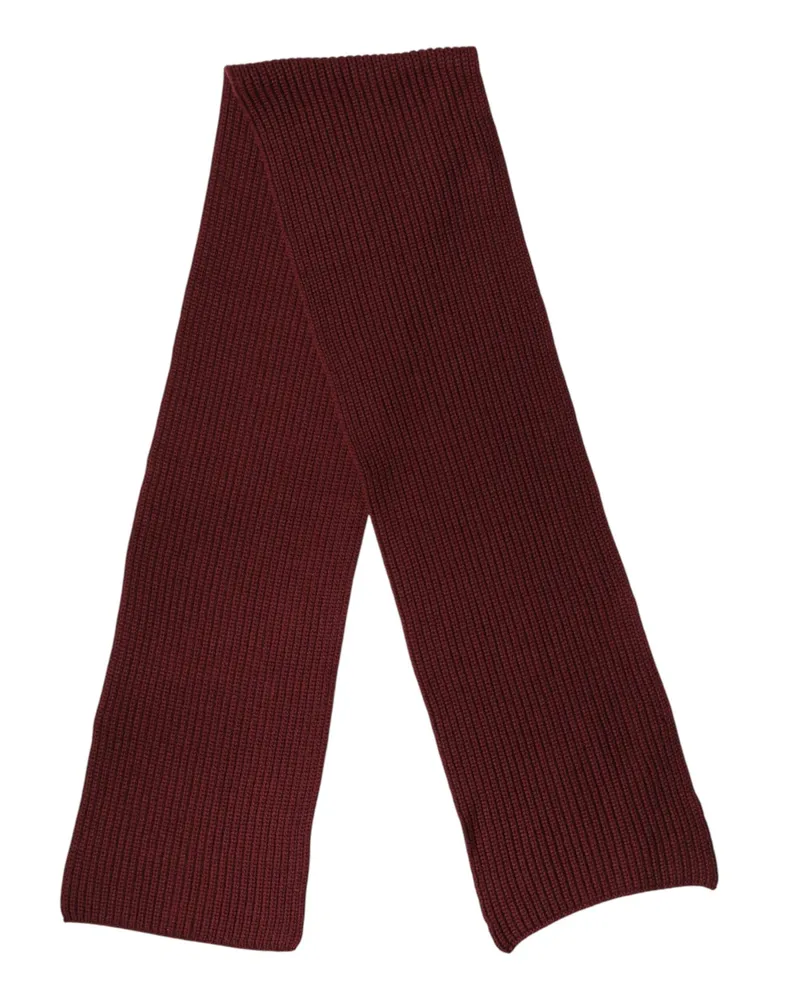 Dolce & Gabbana Men's Ribbed Knit Cashmere Scarf Maroon Maroon
