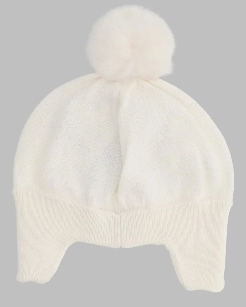 Moschino MUX064B_LHE6610063 Teddy Bear Intarsia Winter Hat — White White
