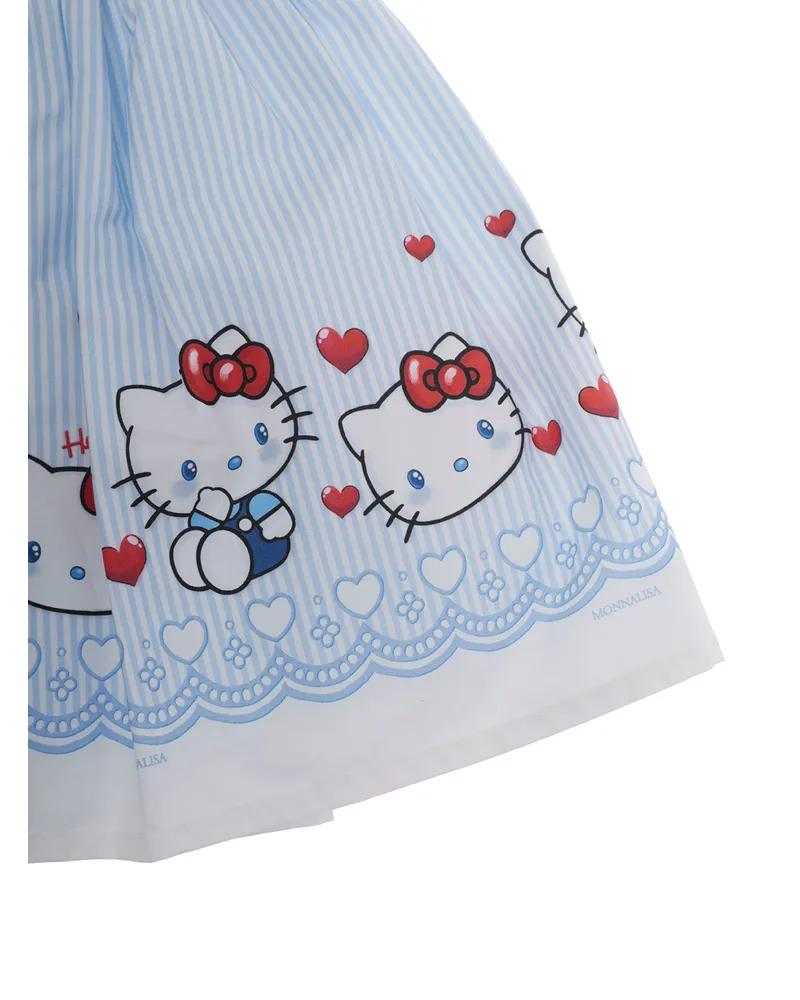 Monnalisa Girls' Flared Skirt Multicolour Cotton Blue