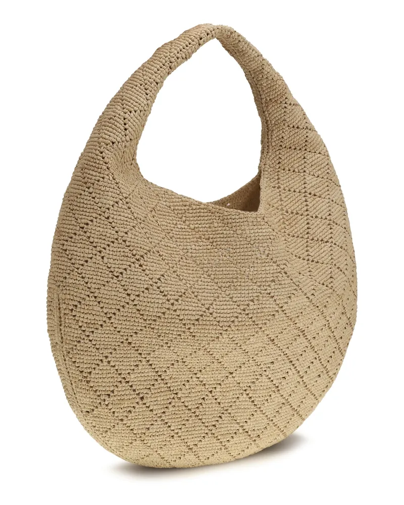 Saint Laurent Women's Hobo Bag Icare Raffia Pale Brown-Brick Shoulder Brown/brick Beige