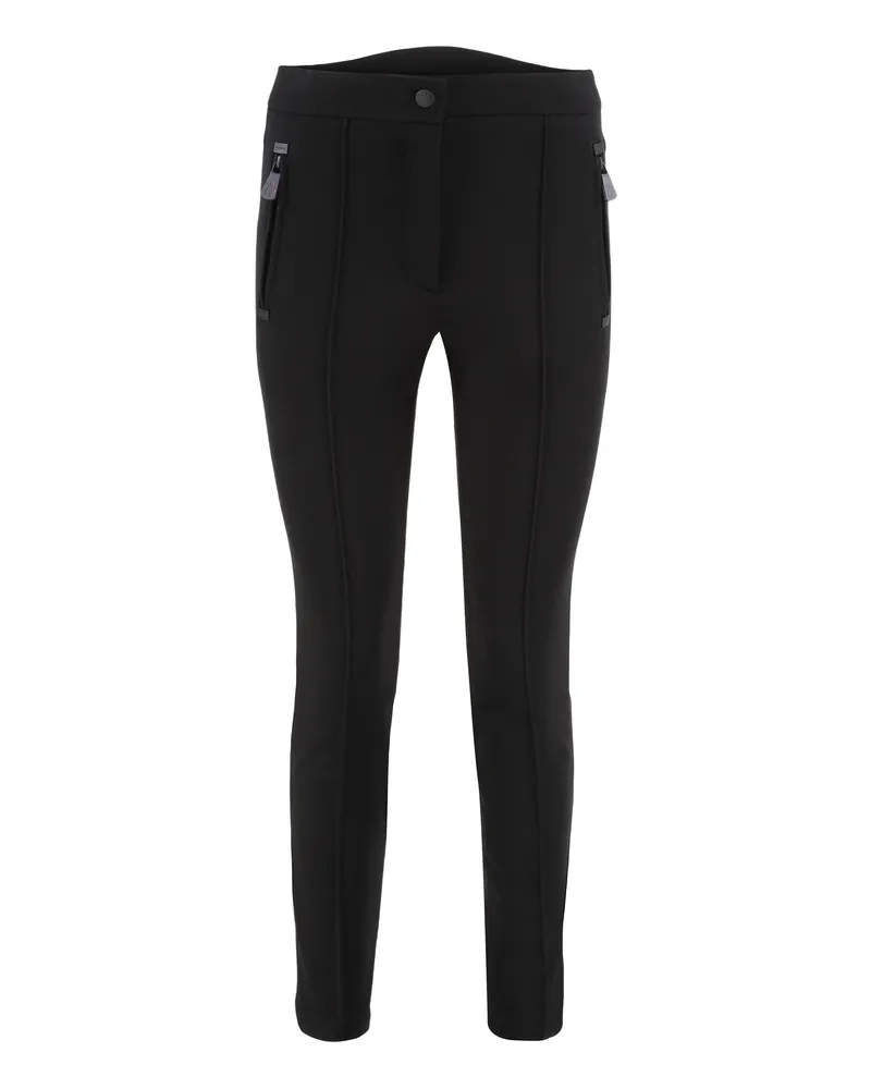 Moncler Women's High-Waist Twill Trousers Black Polyamide (nylon) Track Pants Black