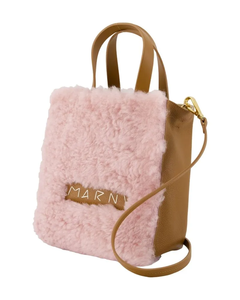 Marni Women's Museo Soft Shopper Bag -  Leather Pink Lambskin Totes-Shopping-Bags Pink