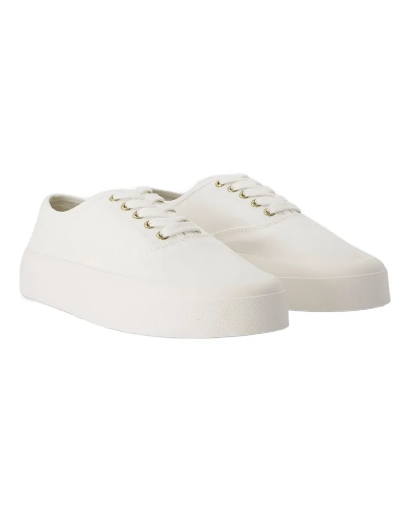 Kitsuné Women's Cotton Lace-Up Sneaker White White