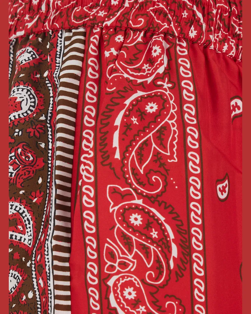 P.A.R.O.S.H. Women's Trousers With Red Pattern Tech Fabric Red