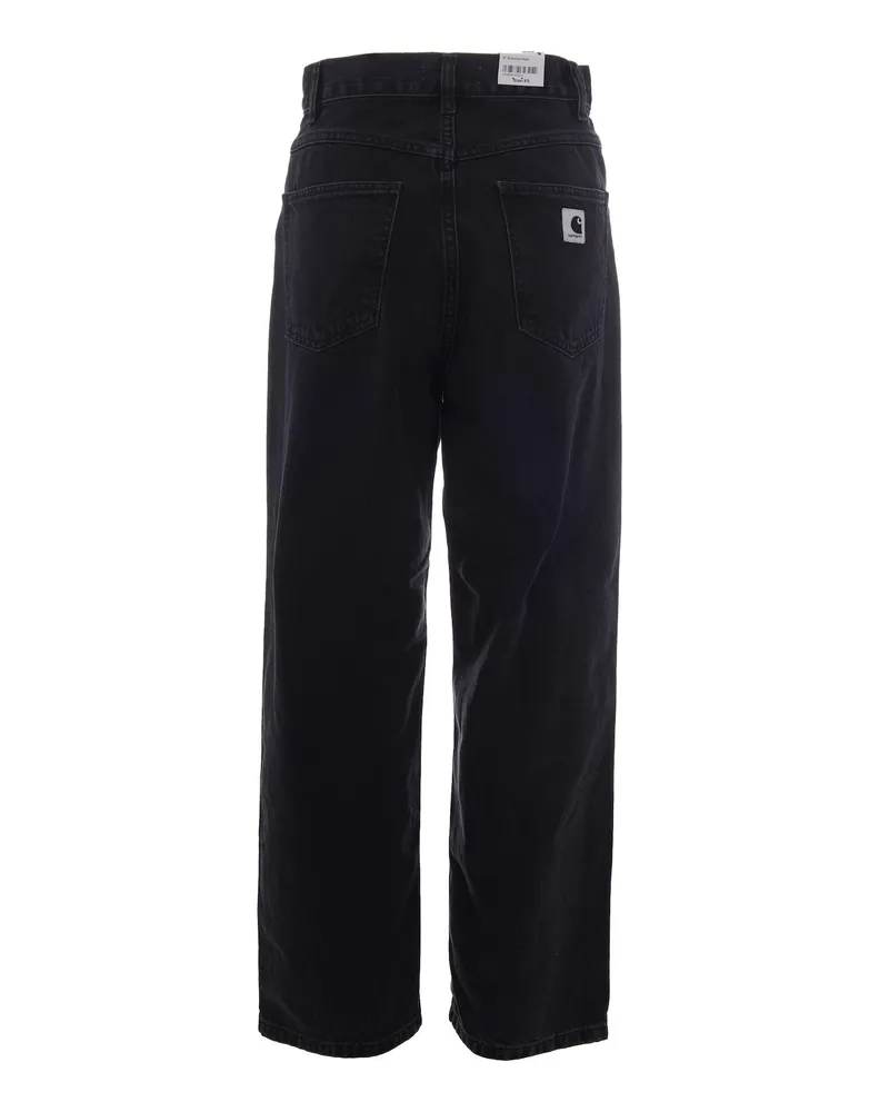 Carhartt WIP Women's Jeans Brandon Black Stone Washed Cotton Smith Denim 'smith Black