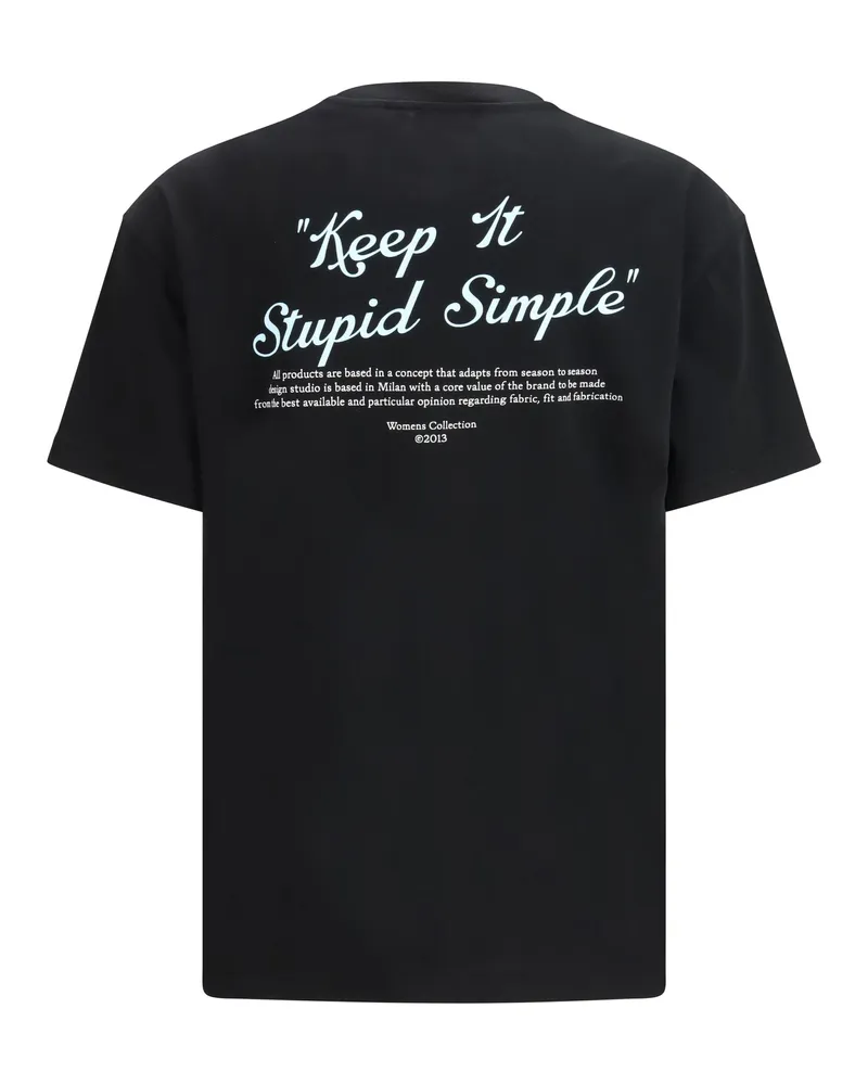OFF-WHITE Women's Kiss Quote T-Shirt Black-White Cotton T-Shirts And Polos Black