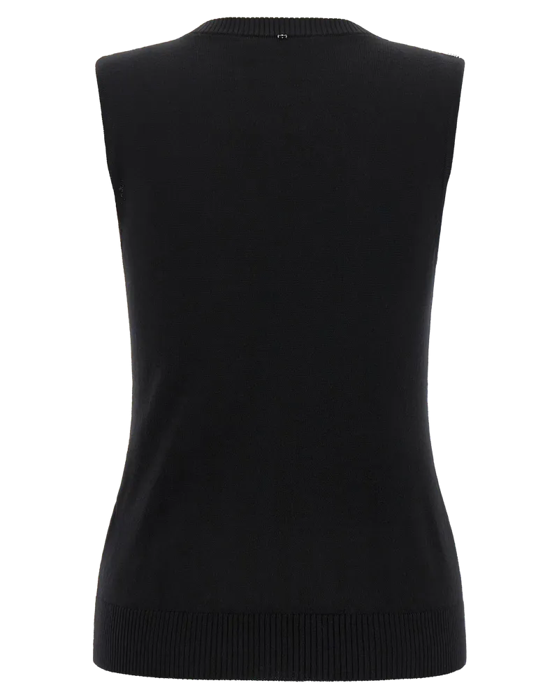 SPORTMAX Women Black Virgin Wool Tank Tops Black