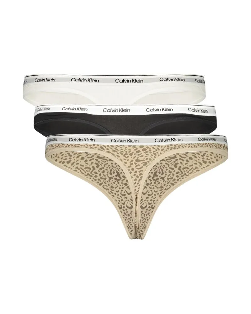 Calvin Klein Cotton Blend Thong Briefs — Black Black