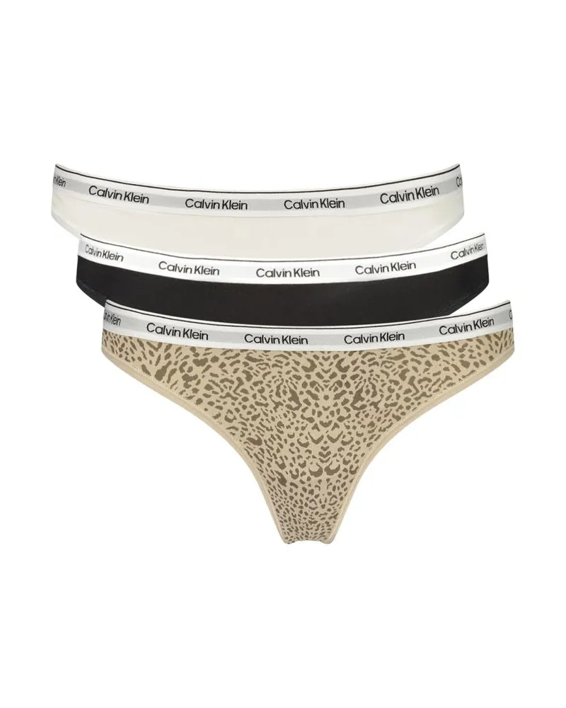 Calvin Klein Cotton Blend Thong Briefs — Black Black