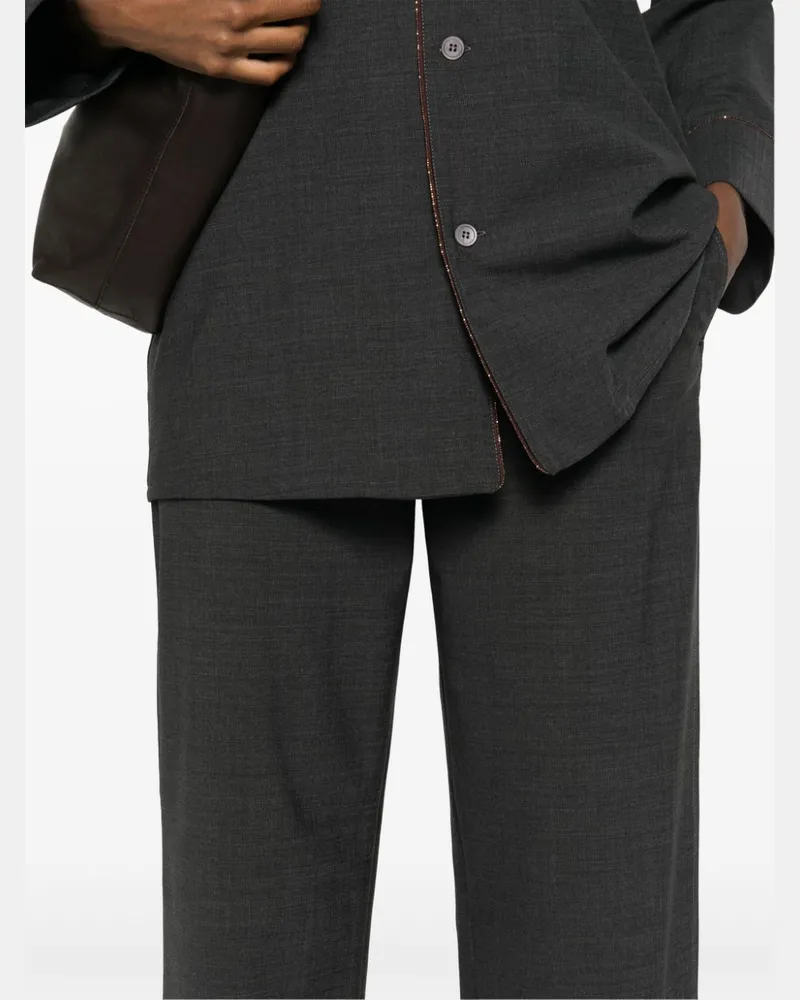 Fabiana Filippi Women's Mélange-Effect Trousers Aw24 W Dark