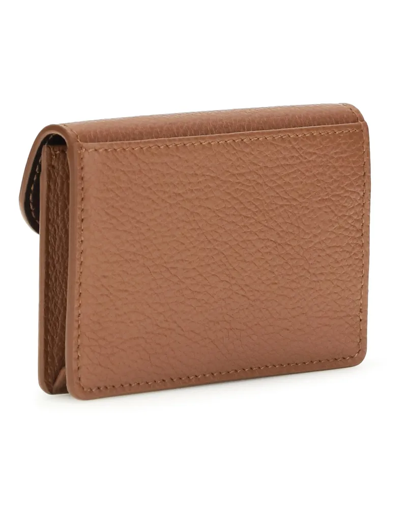 Ferragamo Women's Gancini Keychain Mocha Bisque Calf Leather Bos Taurus Wallet Beige
