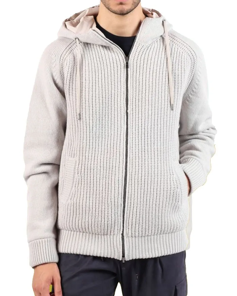 Herno Men's Gray Wool Bomber Clothing Gray