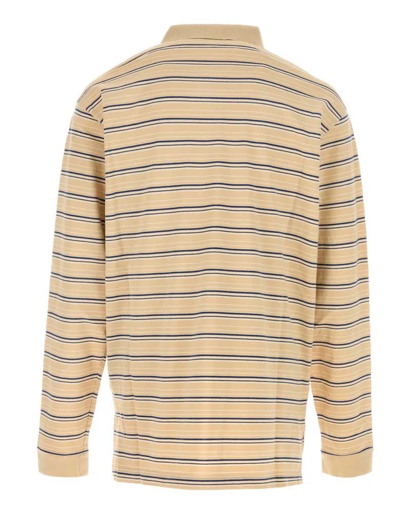 Prada Men's Striped Piqué Polo Beige Cotton Beige