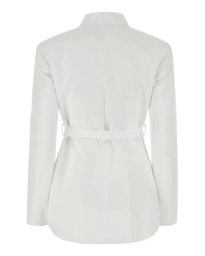 Valentino Garavani Women's White Poplin Overcoat Biancoottico Exterior: Cotton Giubbini Jacket White