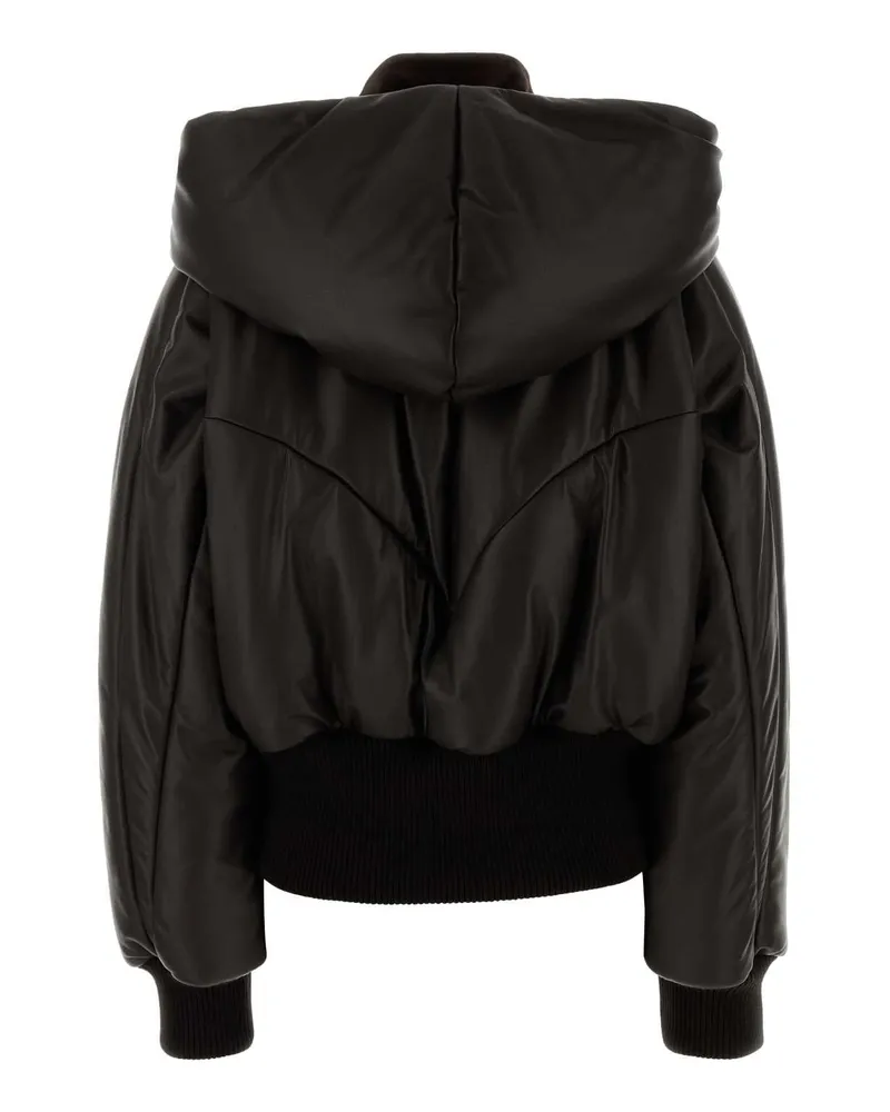 ATTICO Cropped Padded Down Jacket — Black Black