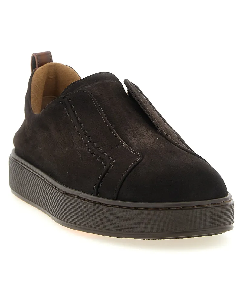 Santoni Victory Sneaker — Black Black