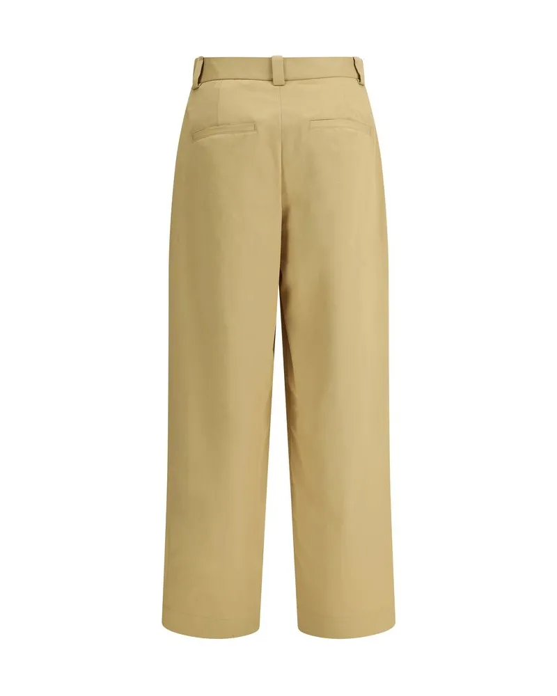 KHAITE Women's Beige Cotton Casual Pants Beige