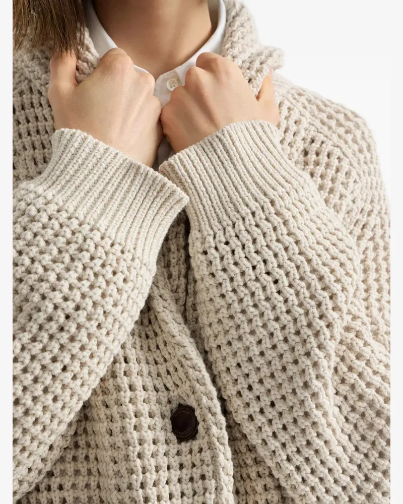 Brunello Cucinelli Women Open-Knit Cardigan Ss26 W Cream