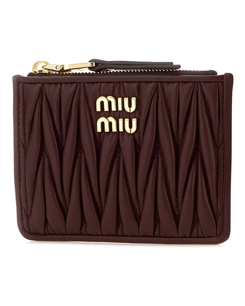 Miu Miu Women's Burgundy Nappa Leather Card Holder Bordeaux Extra-Accessori Accessory Burgundy