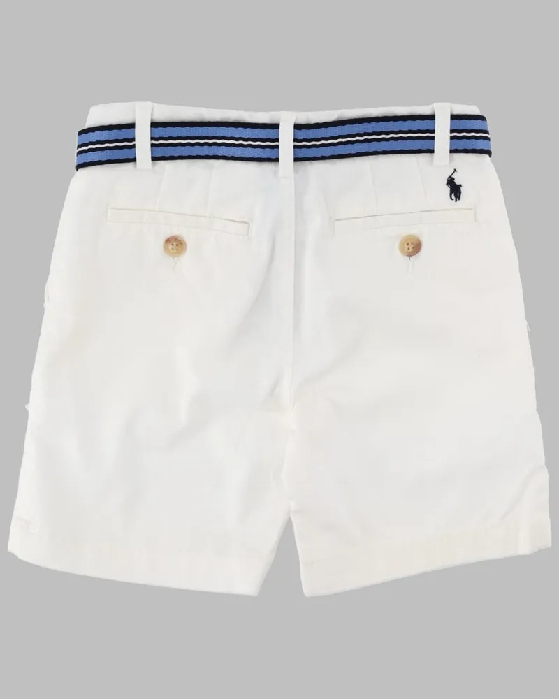 Ralph Lauren Flat-Front Cotton Shorts — White White