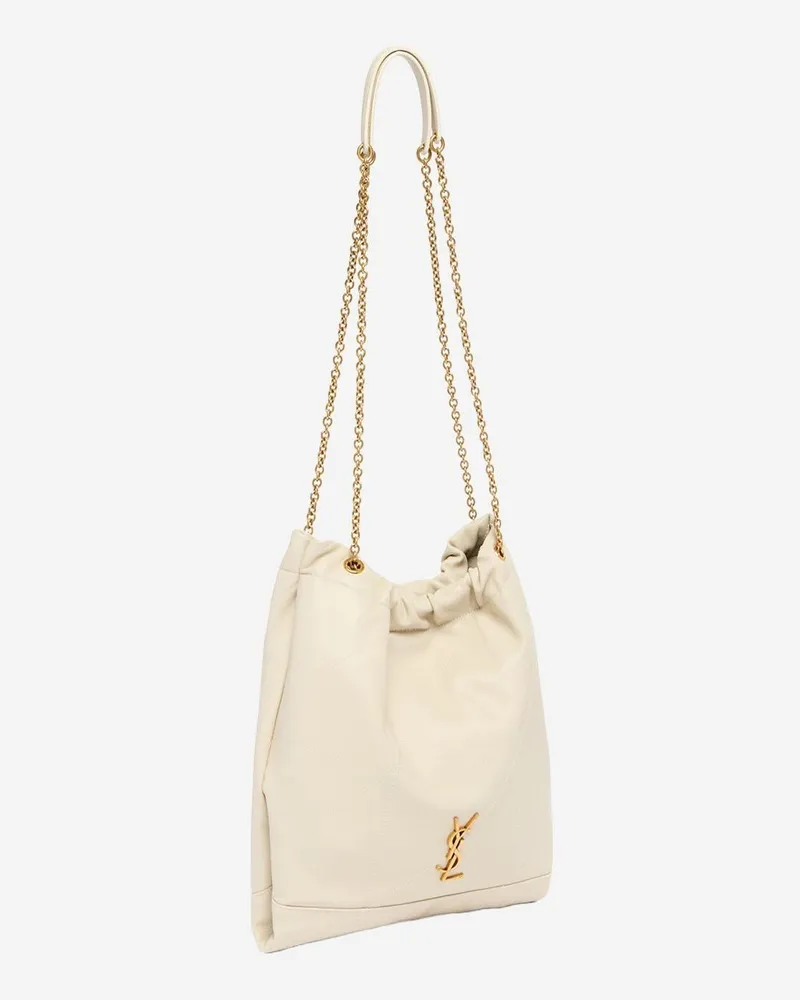 Saint Laurent Women's Shoulder Bag Jamie Pochon Cream Lamb Leather Cream