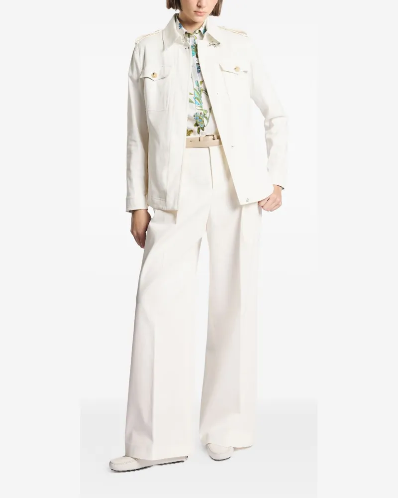 Fay Cotton-Blend Shirt Jacket — Off-white Off-white