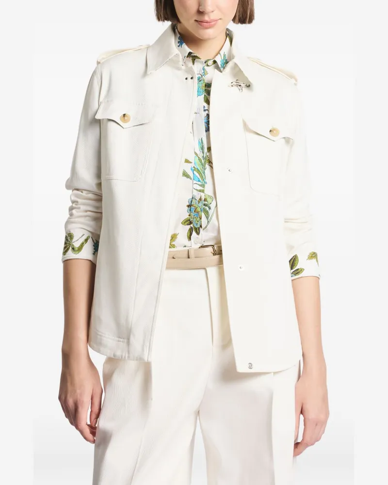 Fay Cotton-Blend Shirt Jacket — Off-white Off-white