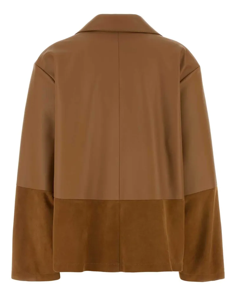 Loewe Women's Blouse Camel Lamb Ovine Leather Camel