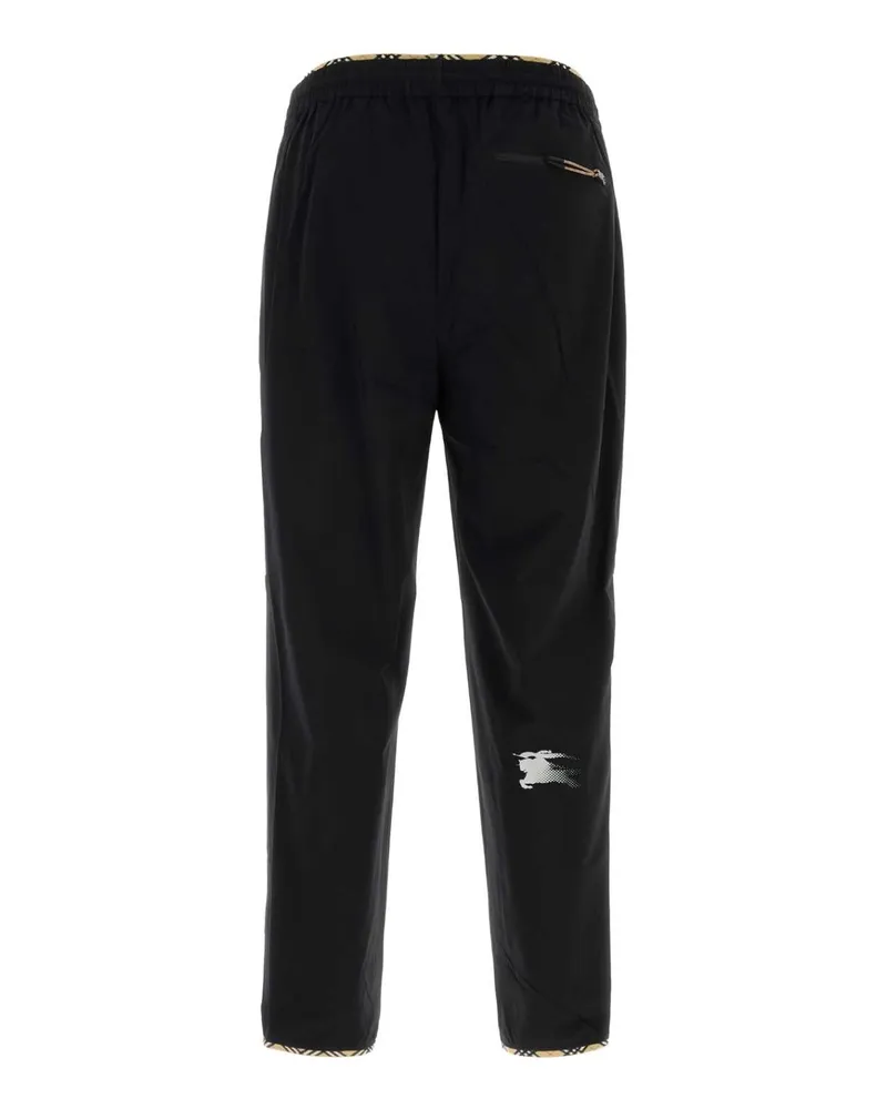Burberry Men's Black Stretch Nylon Joggers Exterior: Elastane Pantaloni Trousers Black