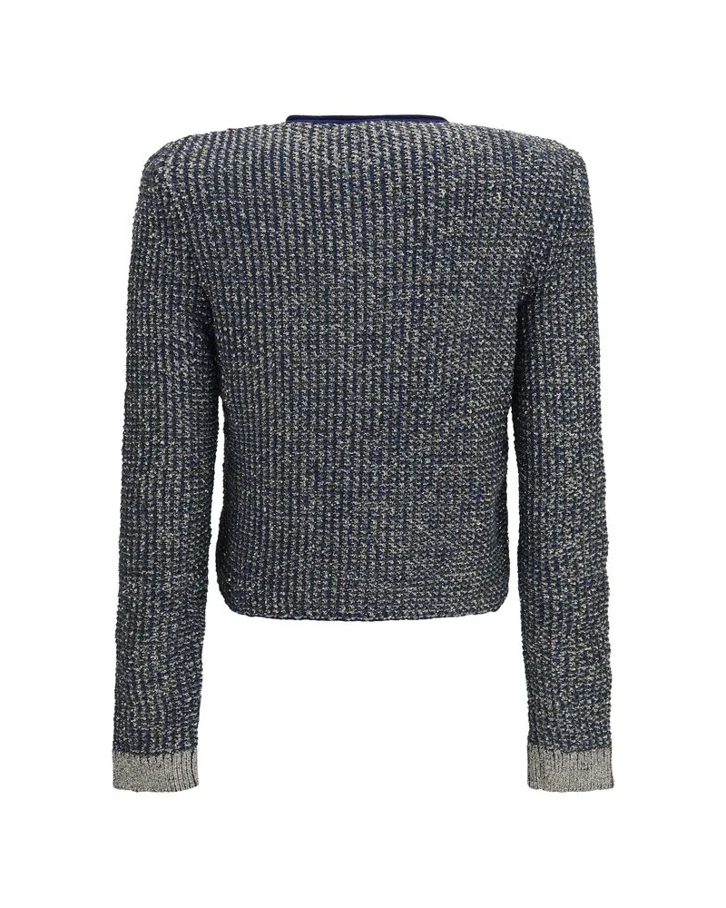 Balmain Women Blue Polyamide Cardigan Clothing Blue