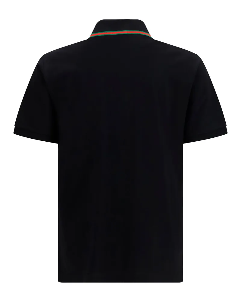 Gucci Men's Polo Shirt Cotton Piqué Black T-shirts And Polos Black