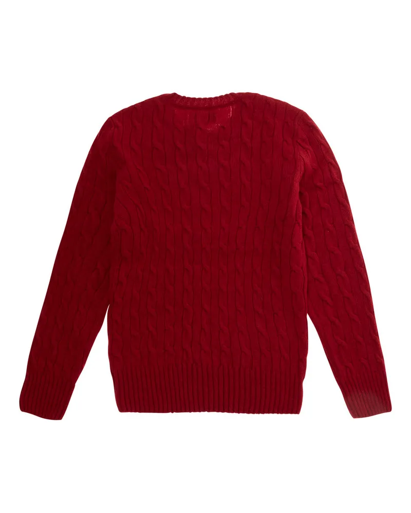 Ralph Lauren Boys' Knit Crew Neck Pullover Red Wool Cashmere Tops Top Red
