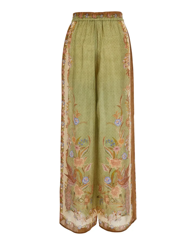 Zimmermann Women's Trousers Indra Relaxed Pant Multicolour Silk Green