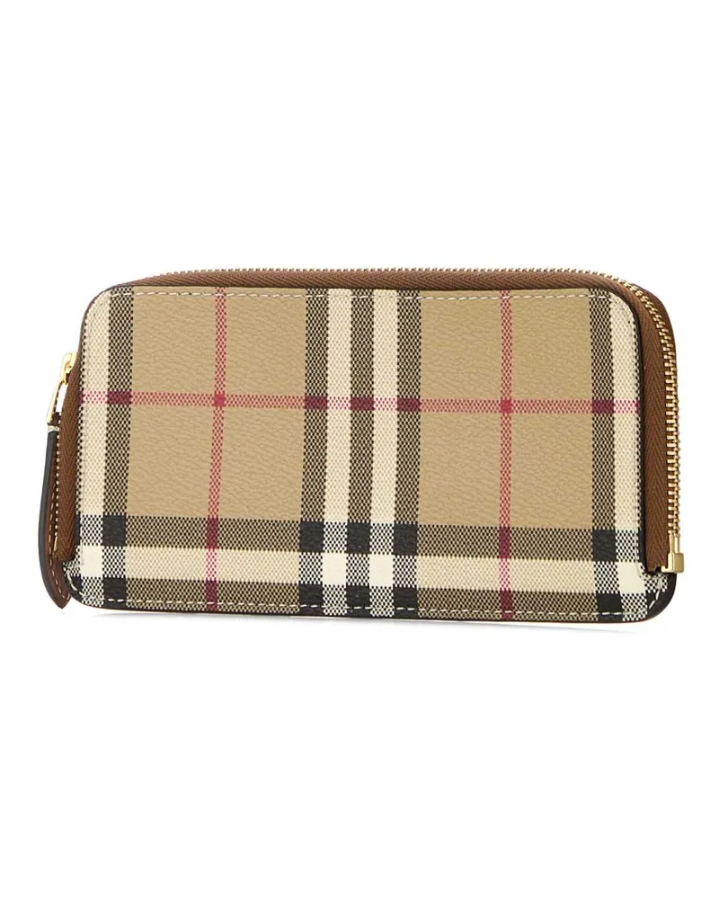 Burberry Women's Printed Canvas Card Holder Vntgchkbriarbrown Portafogli Wallet Brown