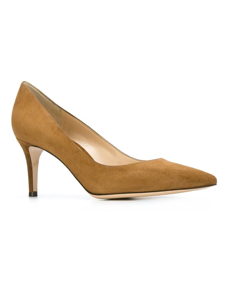 Gianvito Rossi Suede Pointed-Toe Pump 