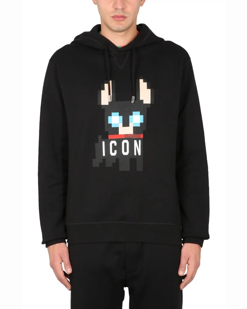 Dsquared2 Logo-Print Cotton Sweatshirt — Black Black