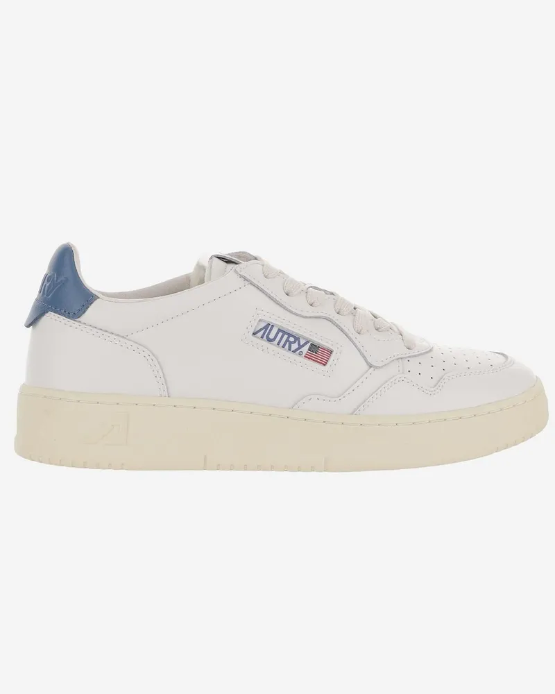 AUTRY Men's Sneakers Medalist Low Navy Leather Trainers White