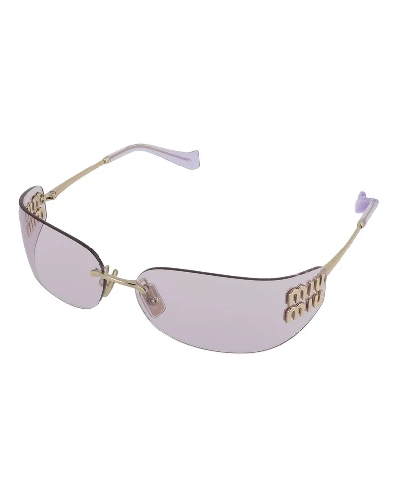 Miu Miu 0MU Rimless Metal Sunglasses — Lavender Lavender