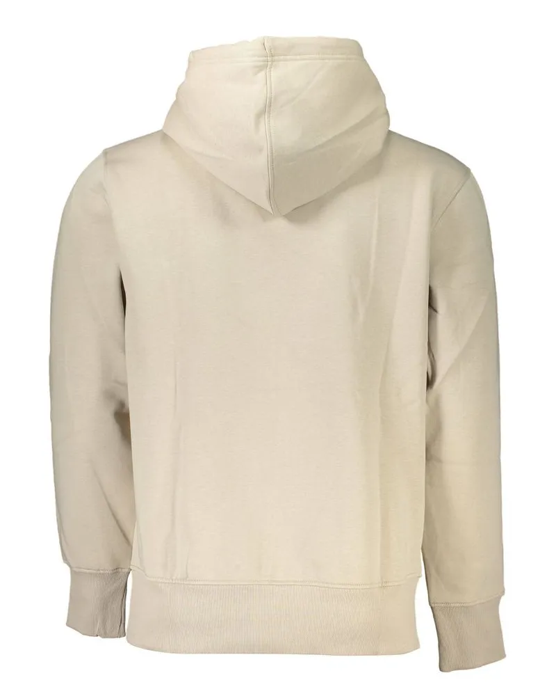 Calvin Klein Logo-Embroidered Cotton Hoodie — Beige Beige