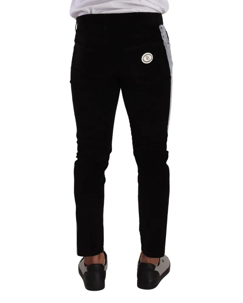 Dolce & Gabbana Men's Black Cotton Stretch Skinny Corduroy Jeans Elastane Clothing Black