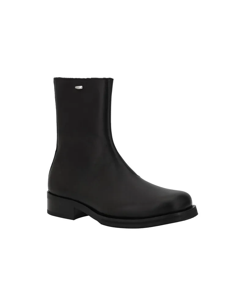 Our Legacy Men's Black Calf Leather Bos Taurus Ankle Boots Black