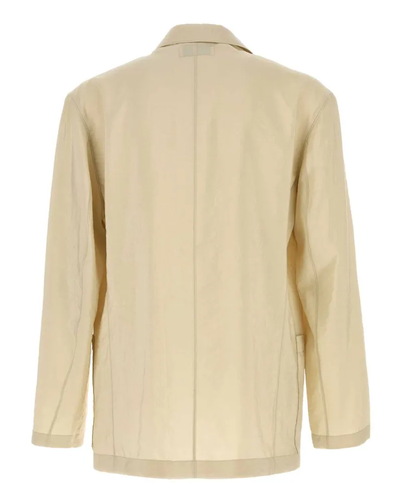 Christophe Lemaire Men's Sand Jersey Blazer Oatmilk Exterior: Silk Nylon Giacche E Gilet Jacket Beige