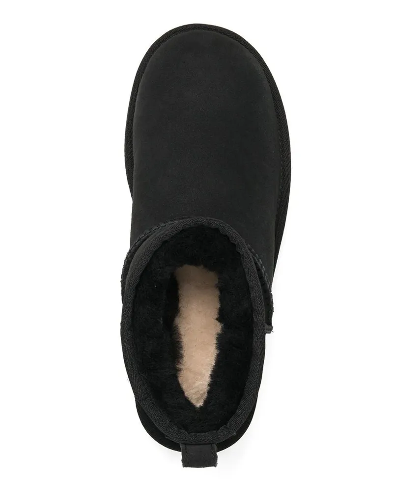 UGG Women's Boots Ultra Mini Suede Black Leather Black