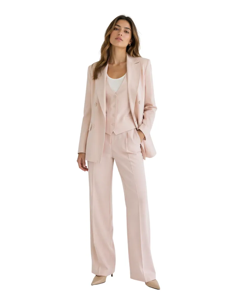 Max Mara Women's Tailored Suit Powder Pink Virgin Wool; Lining: Acetate Dress Pink