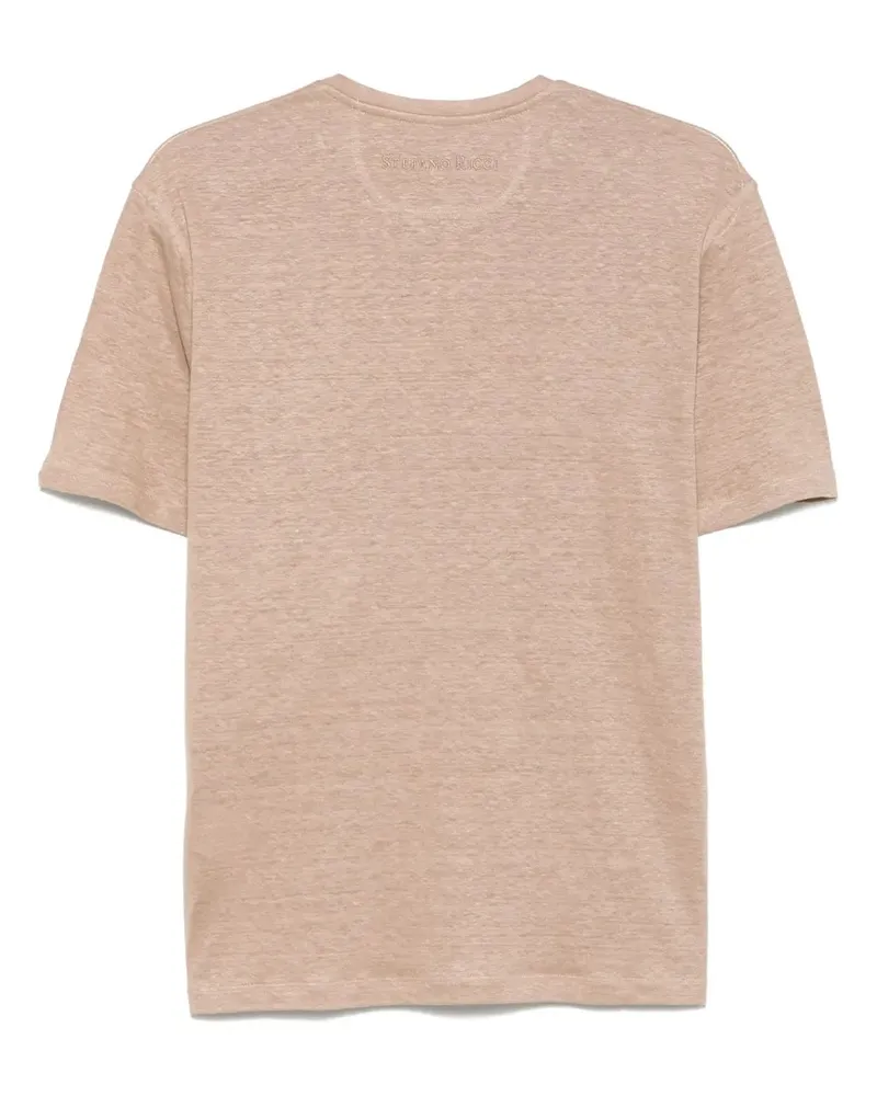 Stefano Ricci Women's T-Linen T-Shirt Ss25 M Beige
