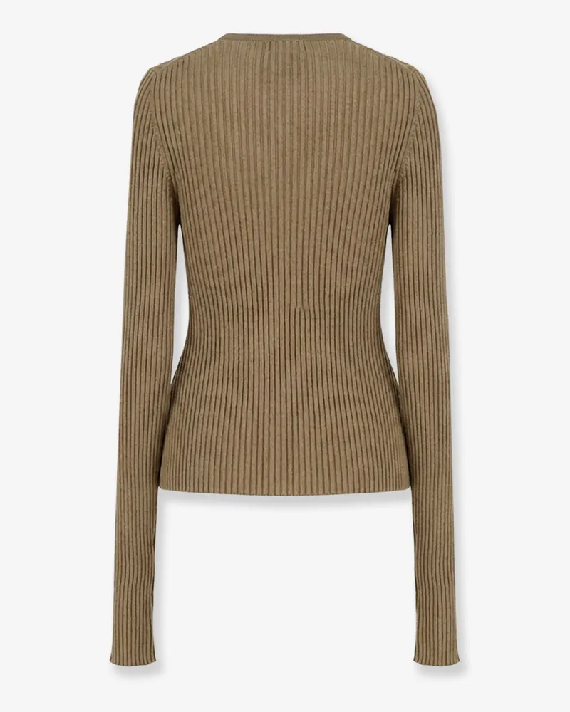 NUDE Women's Ribbed Cotton-Blend Sweater Green Green