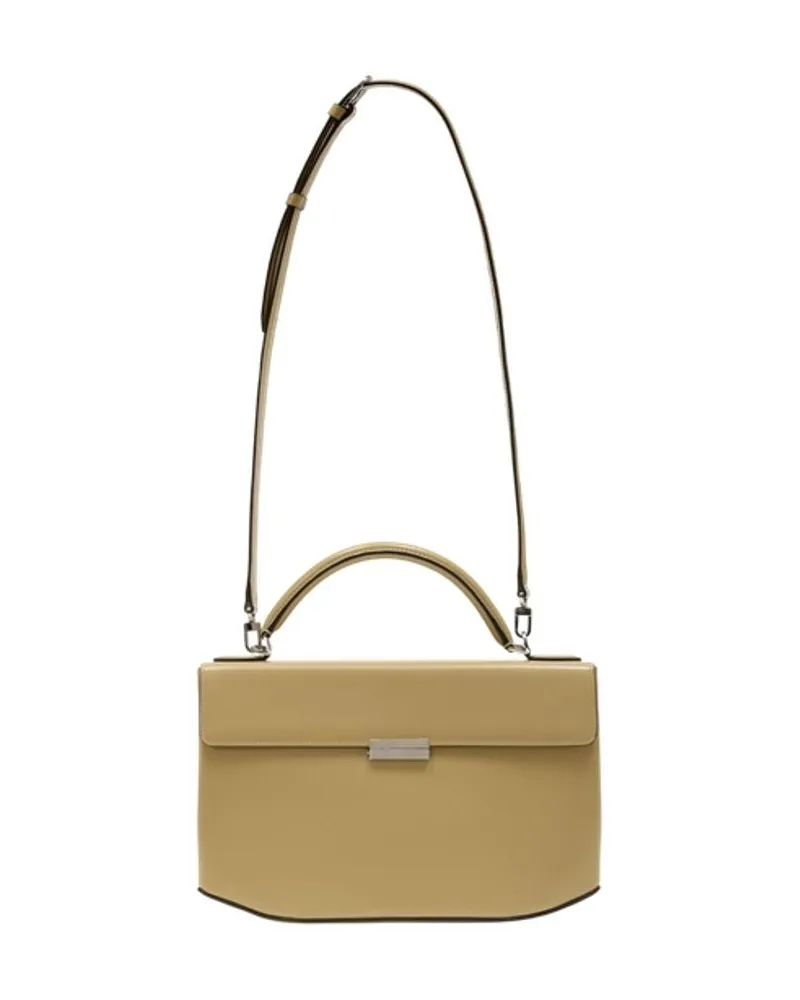 Totême Women's Calfskin Box Top Handle Bag Beige Beige