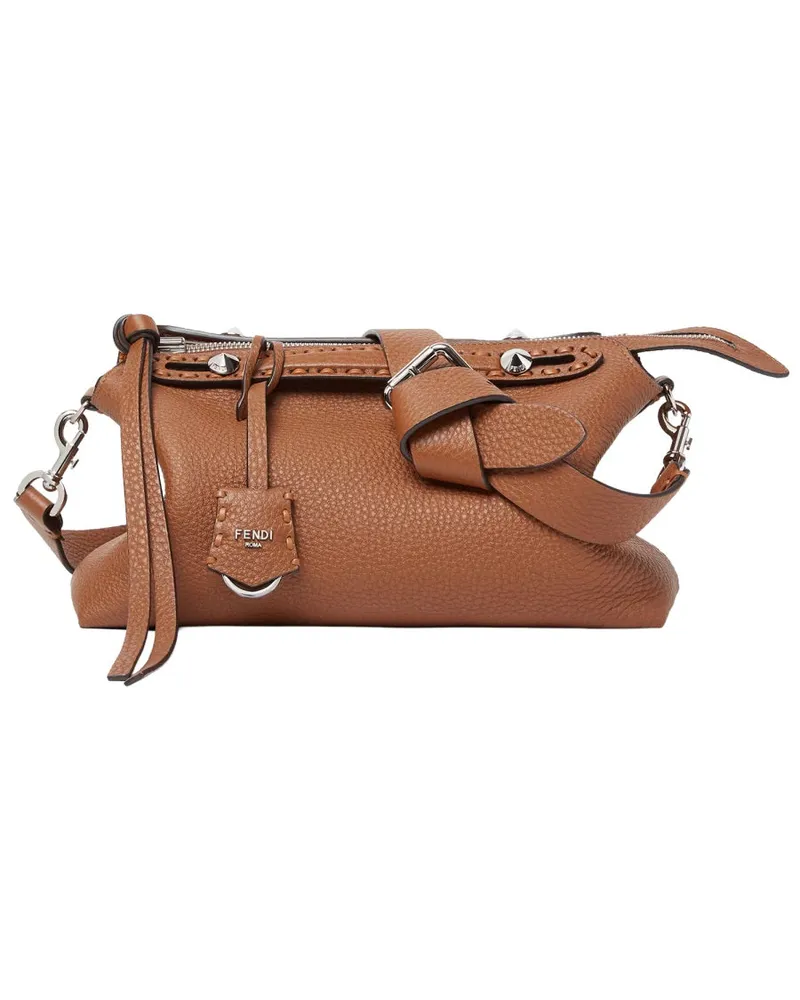 Fendi Women's Shoulder Bag By The Way Saddlery Orange Leather Handbags Hand Orange