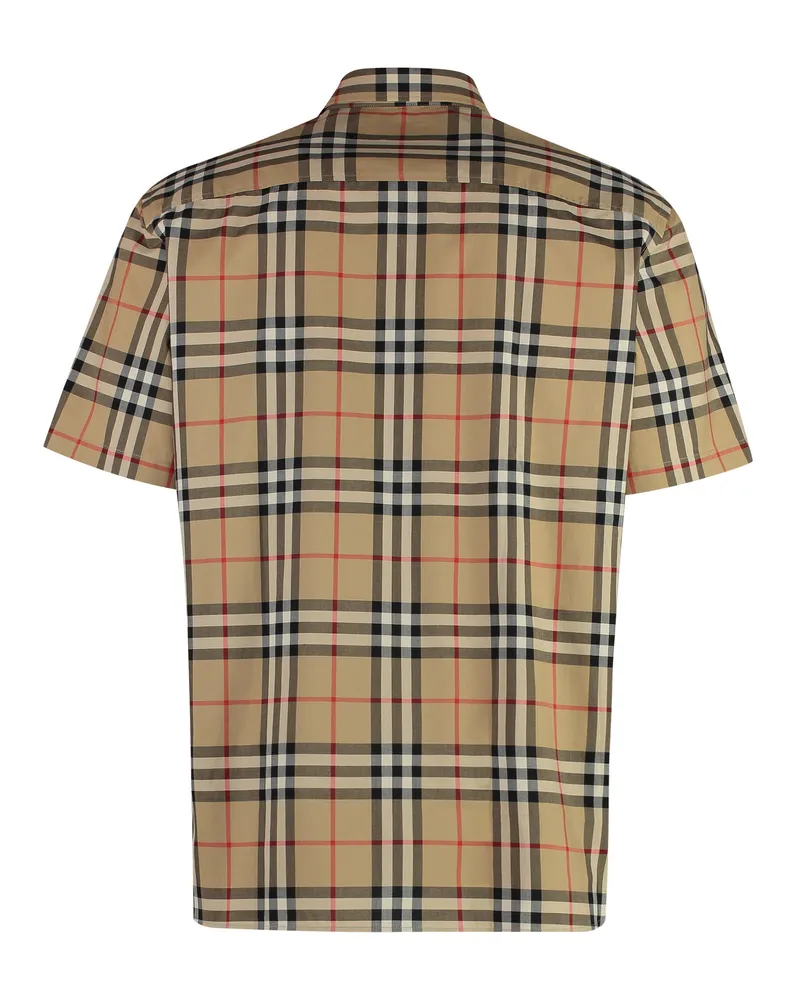 Burberry Men's Checked Cotton Shirt Beige Beige