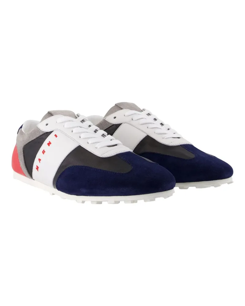 Marni Men's Sneakers -  Leather Blue Lambskin Shoes Multicolor